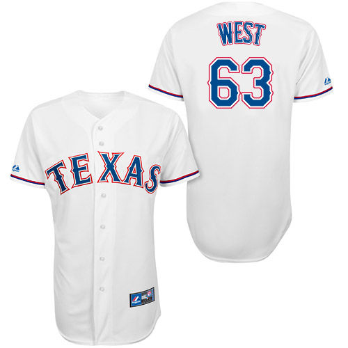 Matt West #63 Youth Baseball Jersey-Texas Rangers Authentic Home White Cool Base MLB Jersey